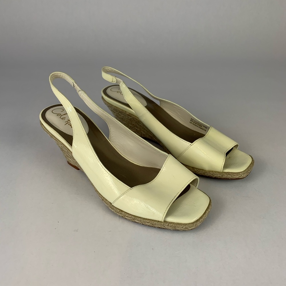 Cole Haan Pat. Leather Wedge Peep Toe Nike Air 6.5